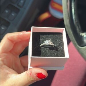 Pandora Silver Ring with Clear Stone